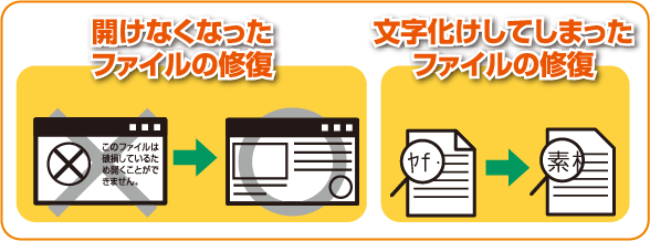 開けなくなった・文字化けしてしまったファイルの修復